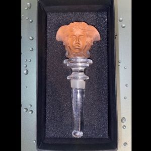 Versace Rosenthal Rose Crystal Medusa Wine Stopper